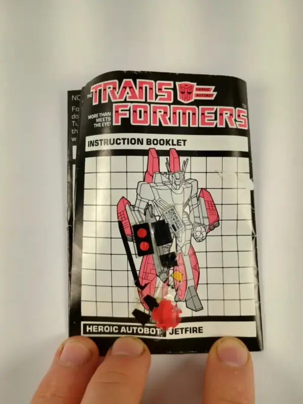 Transformers Jetfire Generation 1 Instructions and Stickers