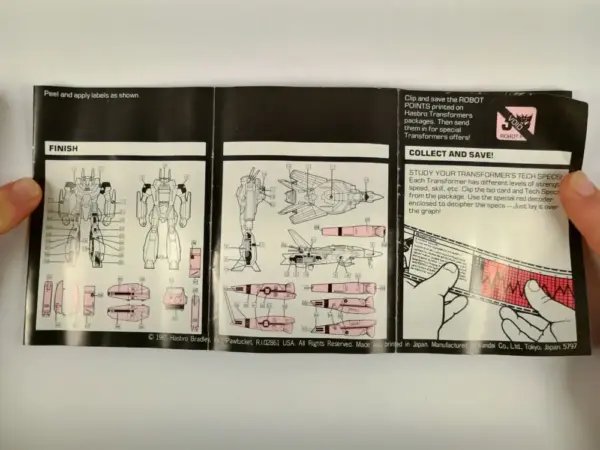 Transformers Jetfire Generation 1 Instructions and Stickers - Image 6