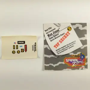 1987 Tonka Spiral Zone – Max Jones Instructions + Sticker Sheet (Unused Stickers!)