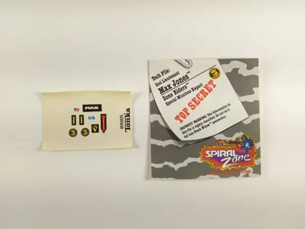 1987 Tonka Spiral Zone – Max Jones Instructions + Sticker Sheet (Unused Stickers!)