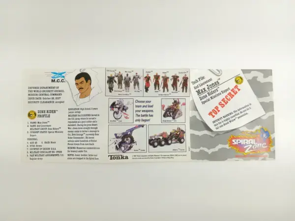 1987 Tonka Spiral Zone – Max Jones Instructions + Sticker Sheet (Unused Stickers!) - Image 3