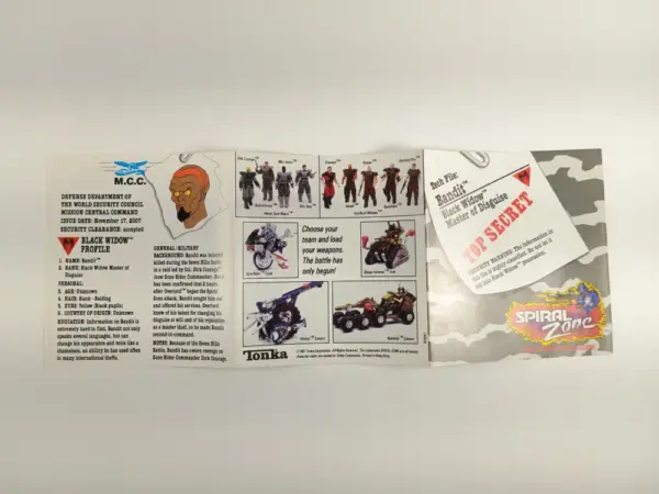 Tonka Spiral Zone Bandit – Black Widow Master of Disguise Instructions & Sticker Sheet – Vintage Original! - Image 3