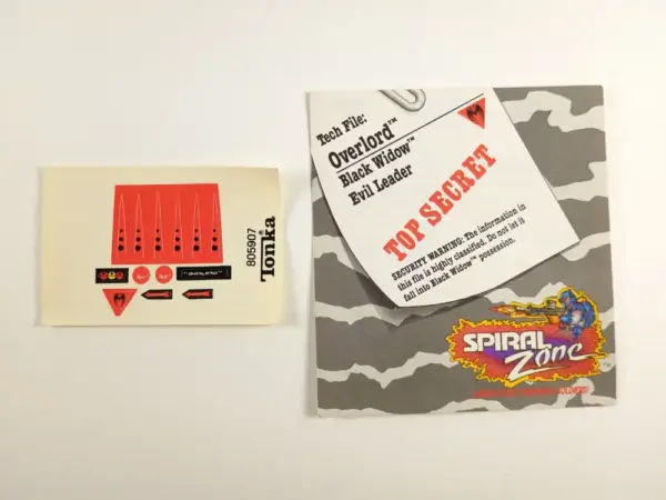 Tonka Spiral Zone Overlord – Evil Zone Rider Instructions & Sticker Sheet – Vintage 1980s Original!