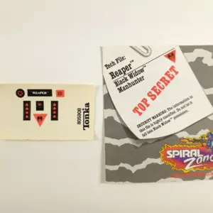 1987 Tonka Spiral Zone – Reaper Instructions + Sticker Sheet (Unused Stickers!)