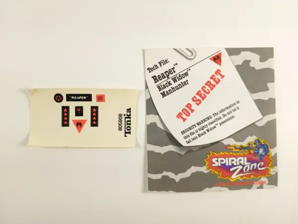 1987 Tonka Spiral Zone – Reaper Instructions + Sticker Sheet (Unused Stickers!)