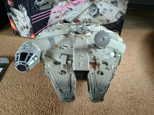 Star Wars POTF2 Electronic Millennium Falcon – Works! Only Displayed – Stickers Unused! - Image 2