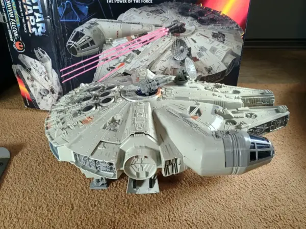 Star Wars POTF2 Electronic Millennium Falcon – Works! Only Displayed – Stickers Unused! - Image 3