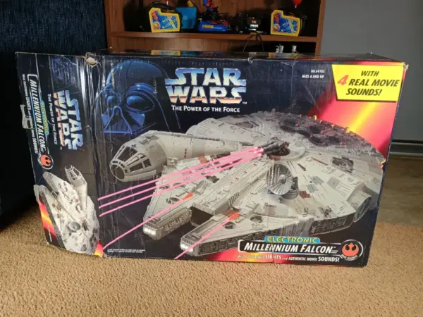 Star Wars POTF2 Electronic Millennium Falcon – Works! Only Displayed – Stickers Unused! - Image 15