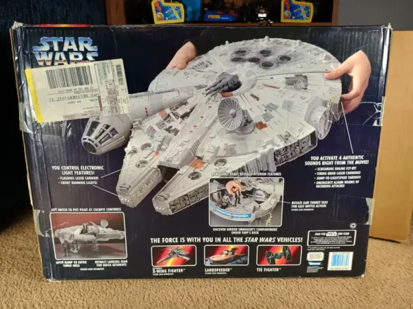 Star Wars POTF2 Electronic Millennium Falcon – Works! Only Displayed – Stickers Unused! - Image 16