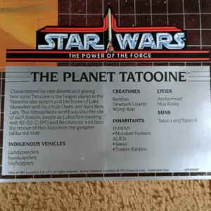 Vintage Star Wars Power of the Force Planetary Map – TATOOINE (1997)